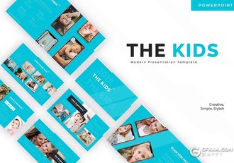 30页简约精美儿童摄影展示PPT模板5种配色 - 顶尖PPT