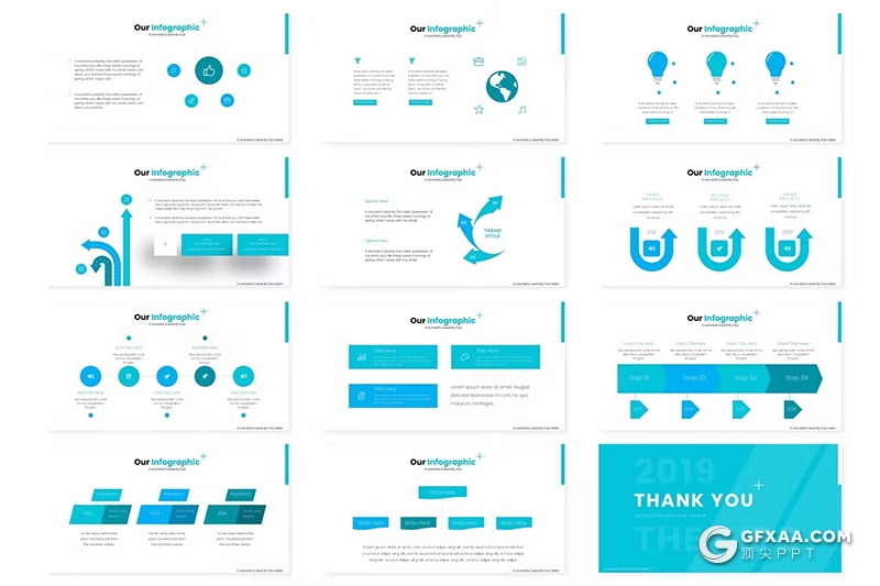 30页简约精美儿童摄影展示PPT模板5种配色 - 顶尖PPT