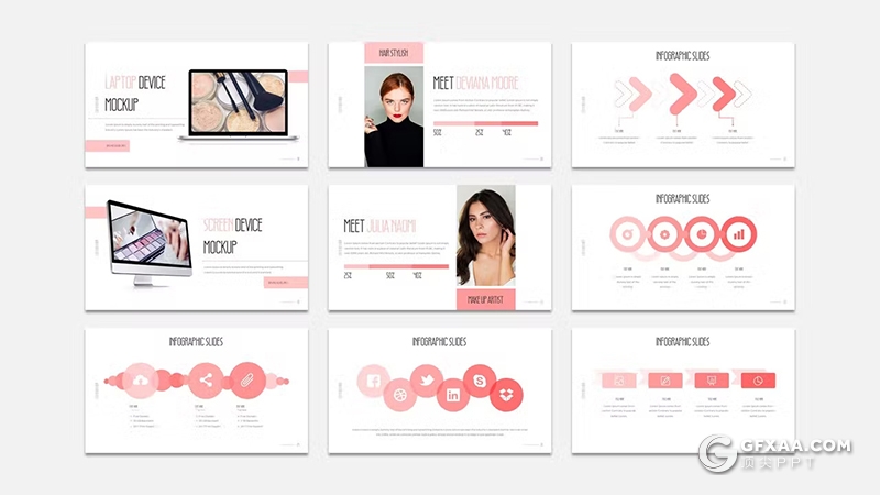 30页高端大气产品摄影展示化妆品展示研究发布GoogleSlides模板5种配色 - 顶尖PPT