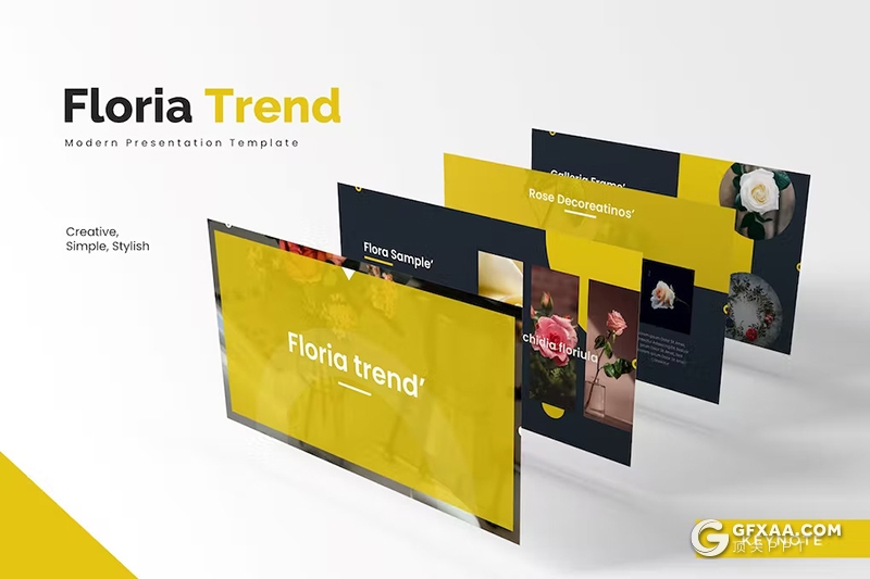 30页鲜花摄影展示品种研发国外keynote模板5种配色 - 顶尖PPT