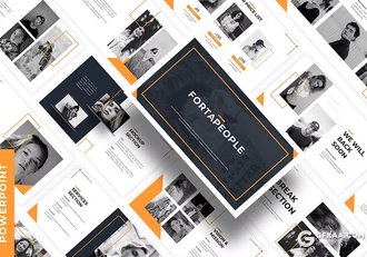 30页简约大气摄影展示模特写真通用国外PPT模板5种配色2款尺寸 - 顶尖PPT