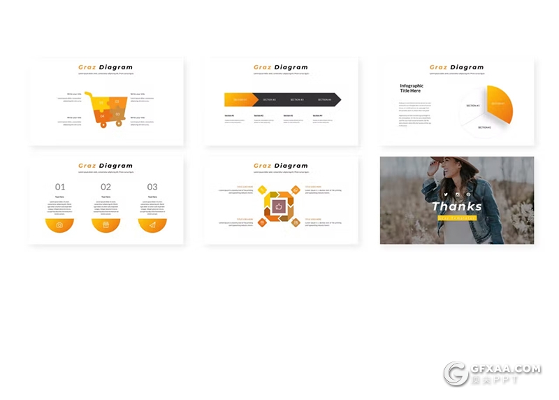 30页服装摄影展示人物摄影展示国外keynote模板5种配色 - 顶尖PPT