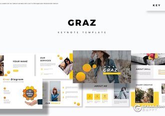 30页服装摄影展示人物摄影展示国外keynote模板5种配色 - 顶尖PPT