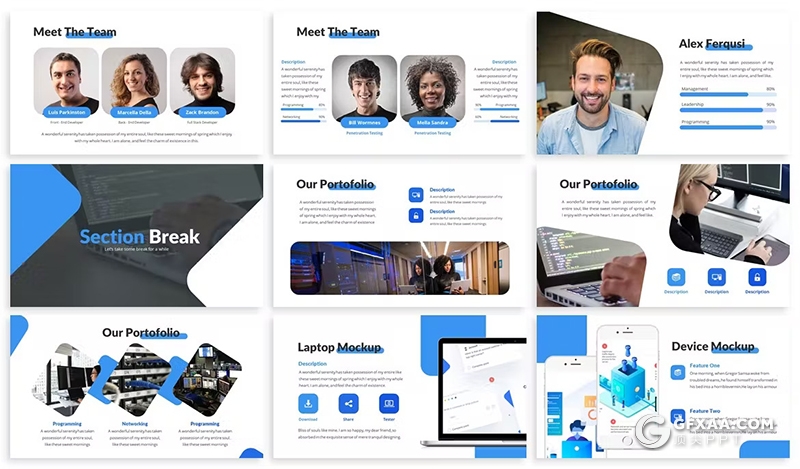 30页创意大气商业计划书企业介绍商务通用国外PPT模板3种配色两款尺寸 - 顶尖PPT