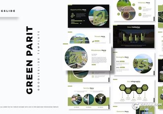 30页环境保护节能环保绿色环境展示宣传数据分析GoogleSlides模板5种配色 - 顶尖PPT