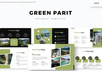 30页环境保护节能环保绿色环境展示宣传数据分析keynote模板5种配色 - 顶尖PPT