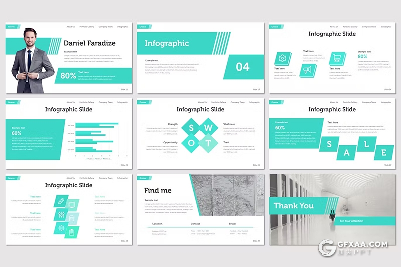 30页商务团队介绍产品设计研发商业计划书GoogleSlides模板4种配色 - 顶尖PPT