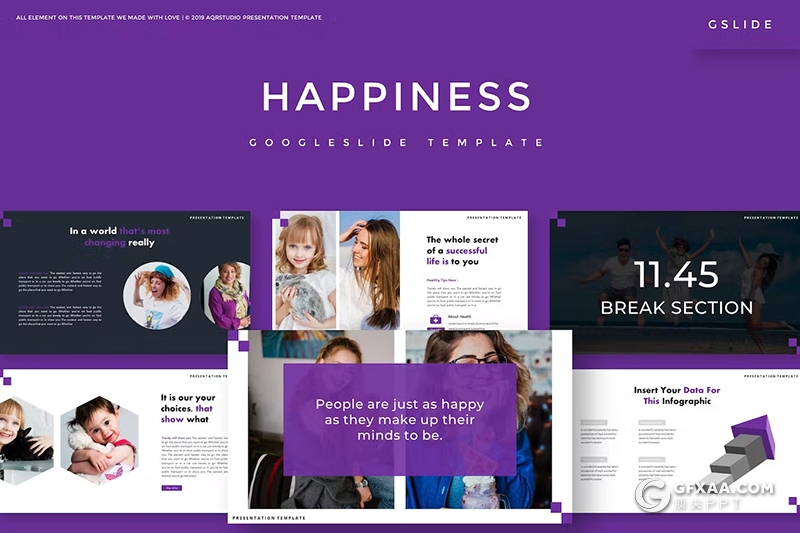 30页大气时尚人物摄影展示国外GoogleSlides模板5种配色 - 顶尖PPT