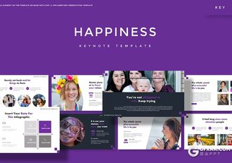 30页大气时尚人物摄影展示国外keynote模板5种配色 - 顶尖PPT