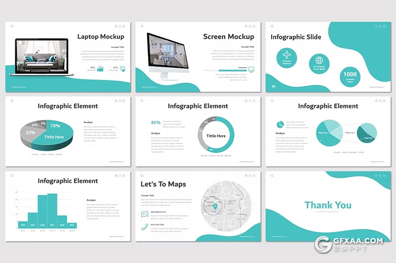 30页团队介绍商务计划书计划总结汇报商务通用国外PPT模板5种配色 - 顶尖PPT
