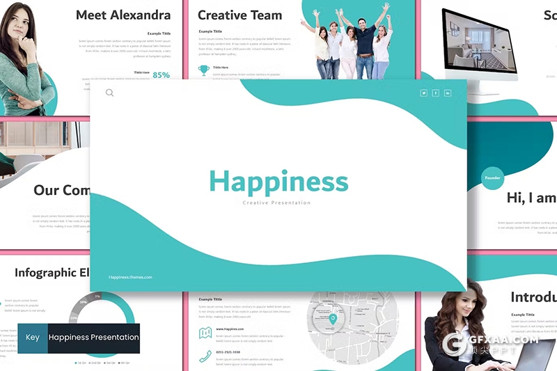 30页团队介绍商务计划书计划总结汇报商务通用国外keynote模板5种配色 - 顶尖PPT