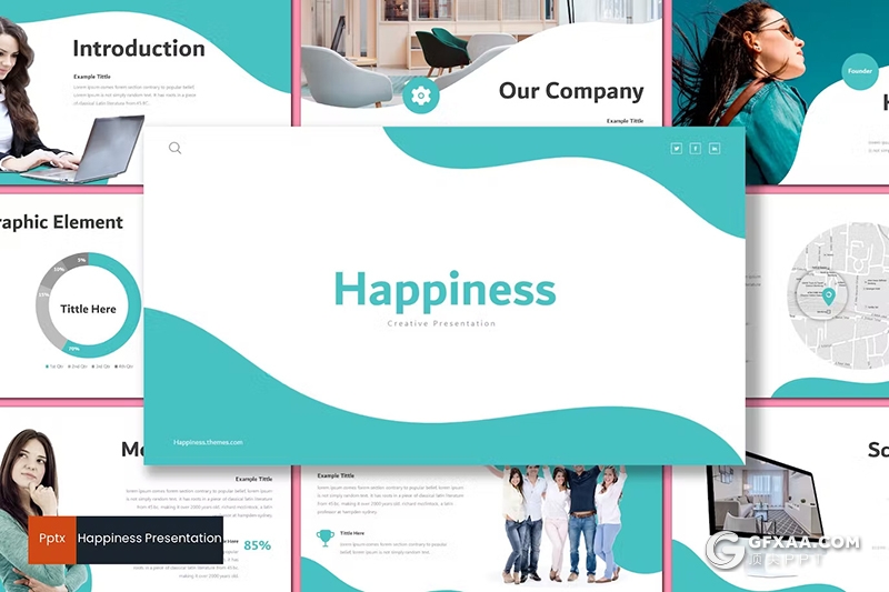 30页团队介绍商务计划书计划总结汇报商务通用国外PPT模板5种配色 - 顶尖PPT