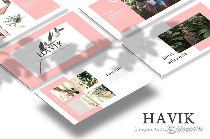 30页绿色小清新植物系国外PPT模板5种配色 - 顶尖PPT