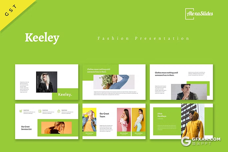 31页时尚摄影展示模特写真杂志风格通用国外GoogleSlides模板 - 顶尖PPT