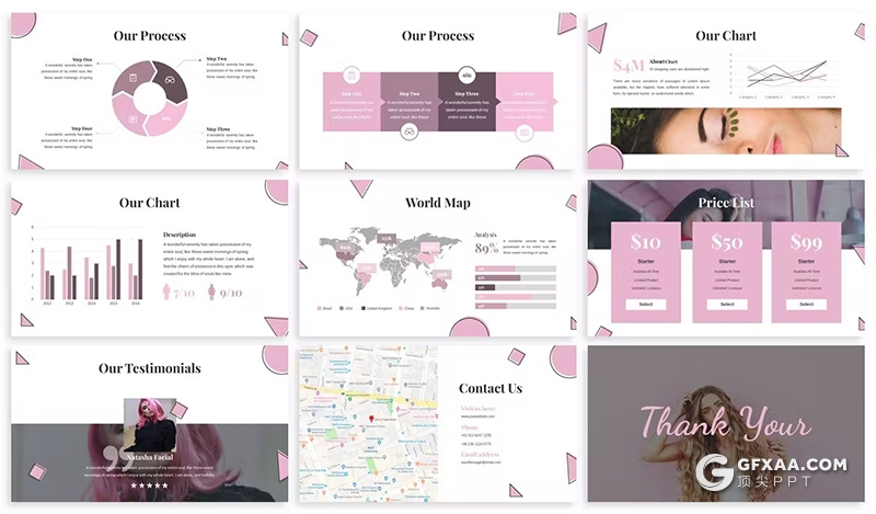 30页时尚精美服装展示时装秀模特写真通用国外GoogleSlides模板3种配色2款尺寸 - 顶尖PPT