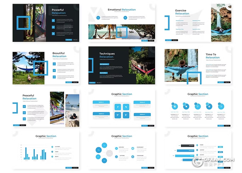 30页时尚精美旅游度假国外风景介绍主题keynote模板5种配色 - 顶尖PPT