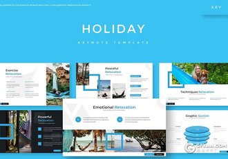 30页时尚精美旅游度假国外风景介绍主题keynote模板5种配色 - 顶尖PPT