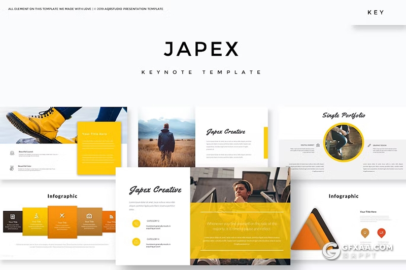 30页简约大气摄影模特展示衣服鞋子展示国外keynote模板5种配色 - 顶尖PPT