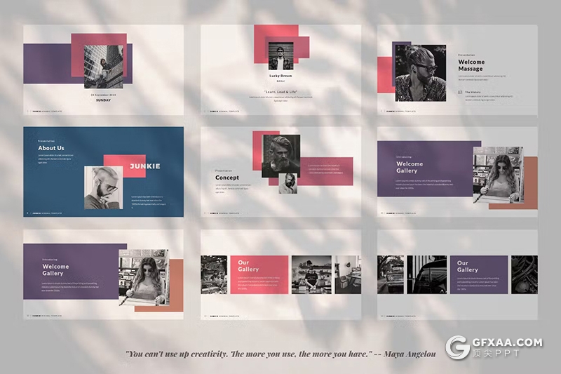 50页创意商业品牌介绍商业计划书团队介绍通用国外keynote模板 - 顶尖PPT