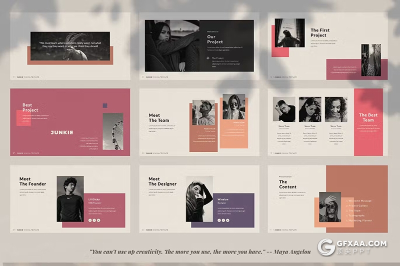 50页创意商业品牌介绍商业计划书团队介绍通用国外keynote模板 - 顶尖PPT