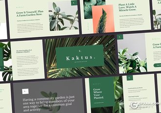 31页绿色国外小清新植物系PPT模板 - 顶尖PPT