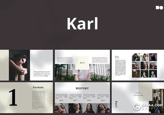 50页扁平化产品摄影展示模特展示国外PPT模板 - 顶尖PPT