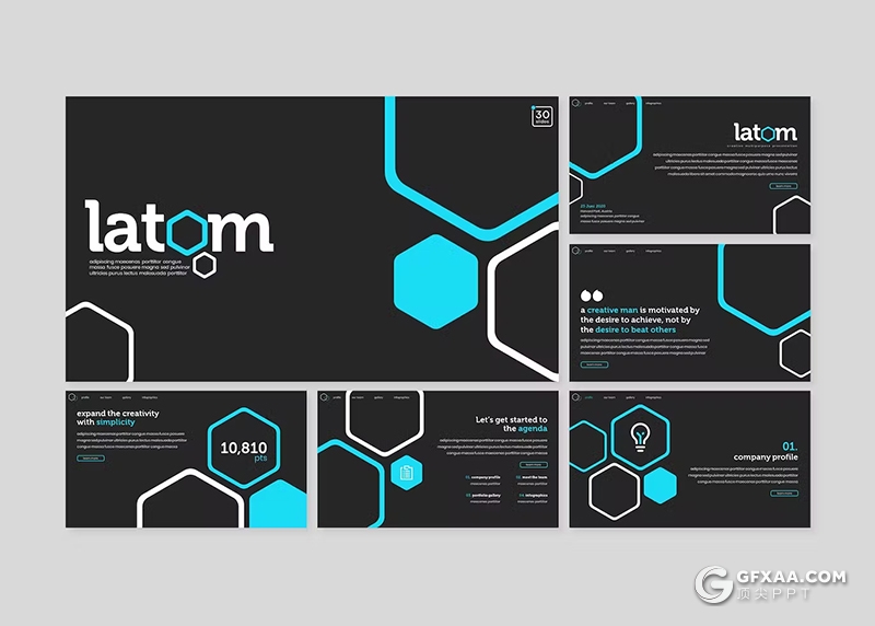 30页高端时尚电子产品研发团队介绍商务通用国外GoogleSlides模板5种配色 - 顶尖PPT