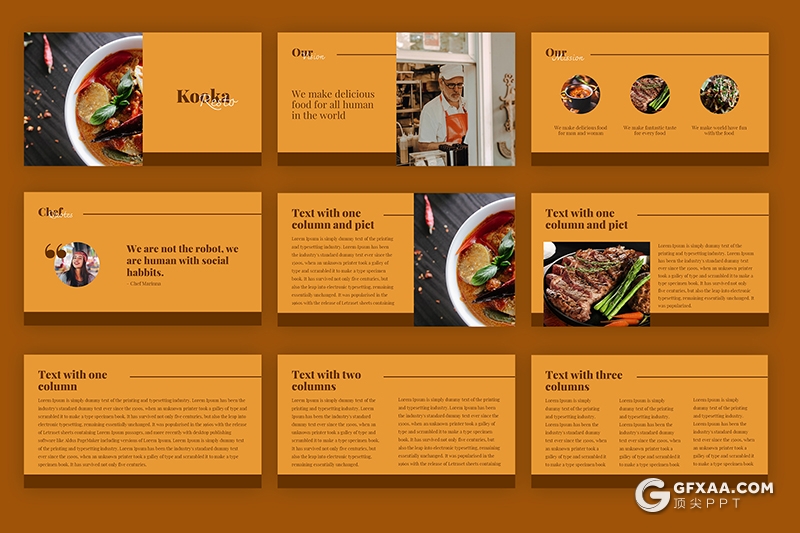 31页橙棕色牛排餐饮美食主题数据统计分析国外PPT模板 - 顶尖PPT