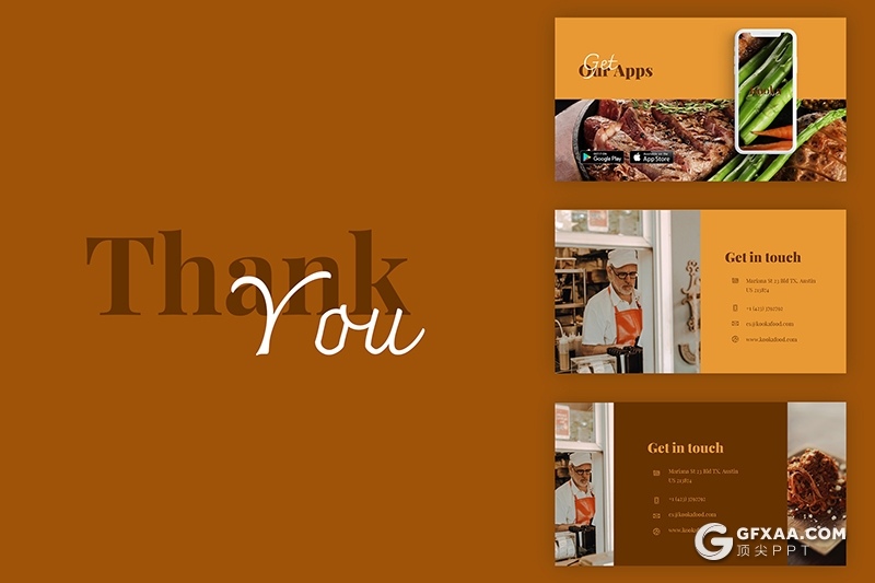31页橙棕色牛排餐饮美食主题数据统计分析国外PPT模板 - 顶尖PPT