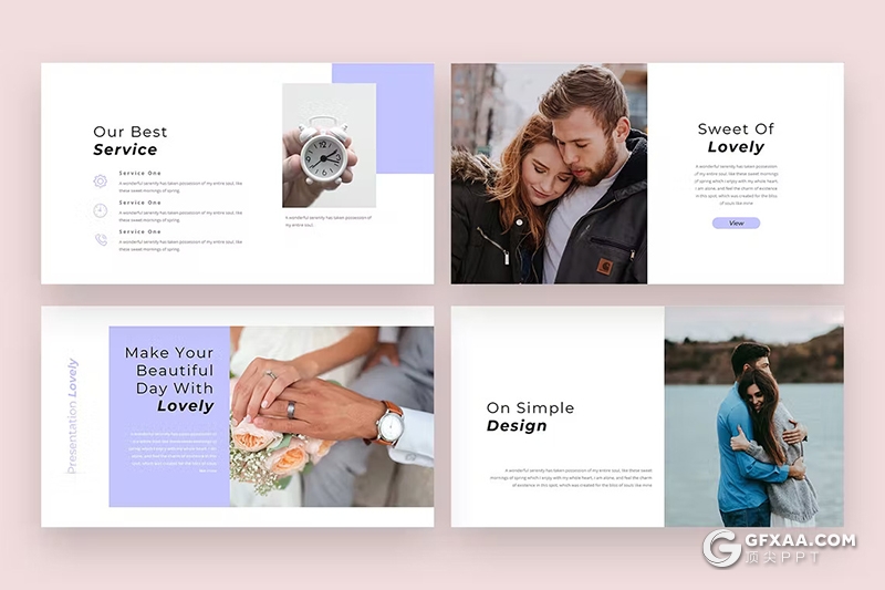 30页爱情摄影图片展示国外PPT模板 - 顶尖PPT