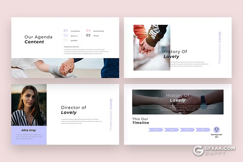 30页爱情摄影图片展示国外PPT模板 - 顶尖PPT