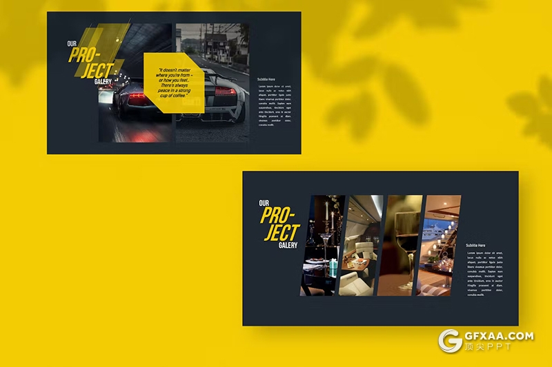 34页高端时尚黑黄配色汽车销售推广产品制造营销国外PPT模板 - 顶尖PPT