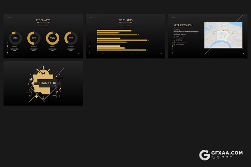 40页黑金色高端大气团队介绍商业计划书商务通用国外PPT模板 - 顶尖PPT