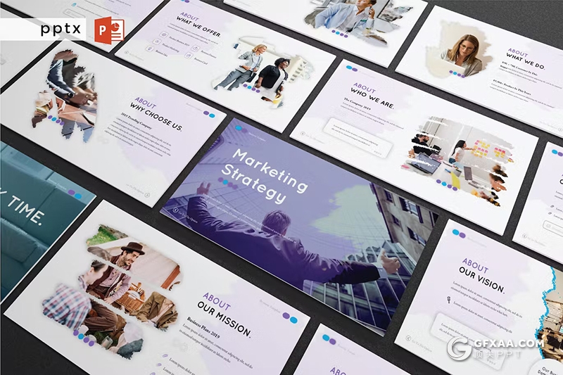 30页团队介绍商务合作商务通用国外keynote模板5种配色 - 顶尖PPT