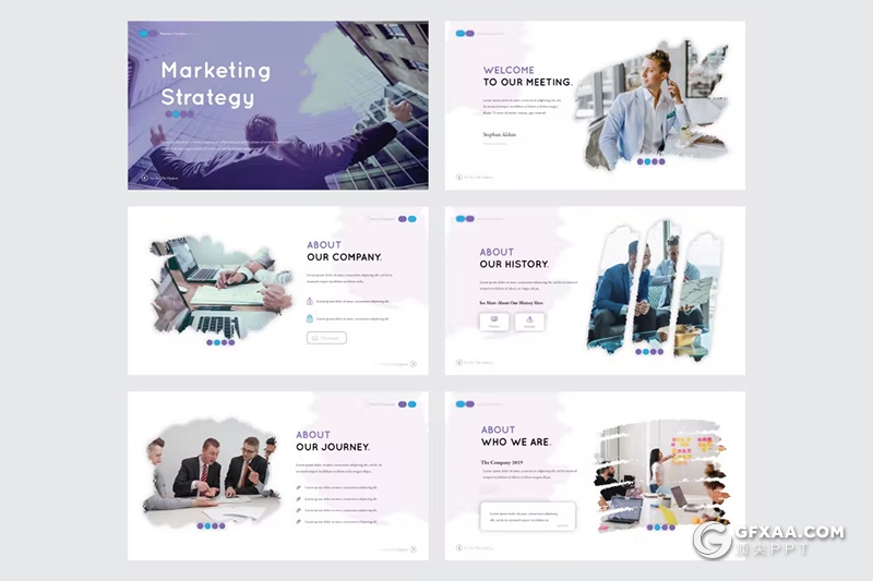 30页团队介绍商务合作商务通用国外keynote模板5种配色 - 顶尖PPT