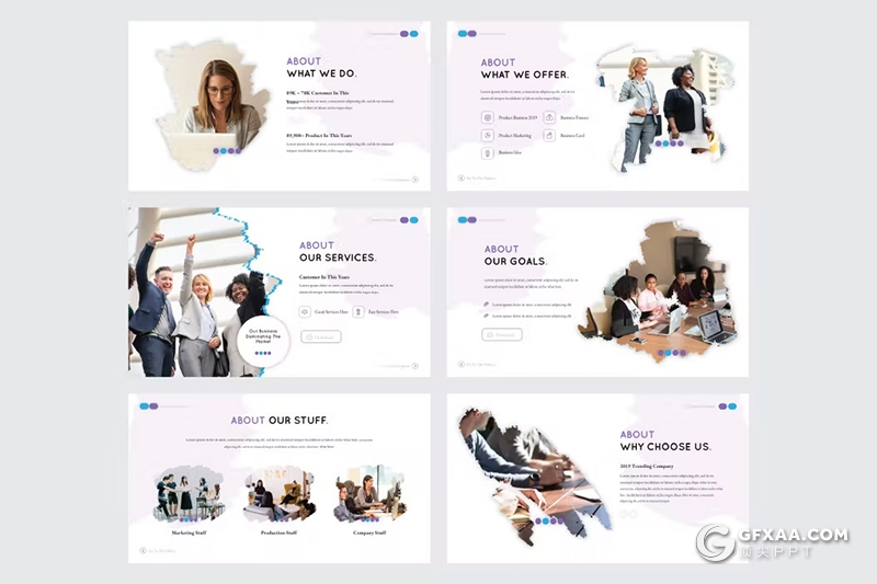 30页团队介绍商务合作商务通用国外keynote模板5种配色 - 顶尖PPT