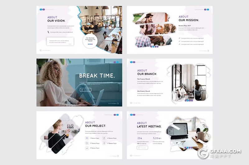 30页团队介绍商务合作商务通用国外keynote模板5种配色 - 顶尖PPT