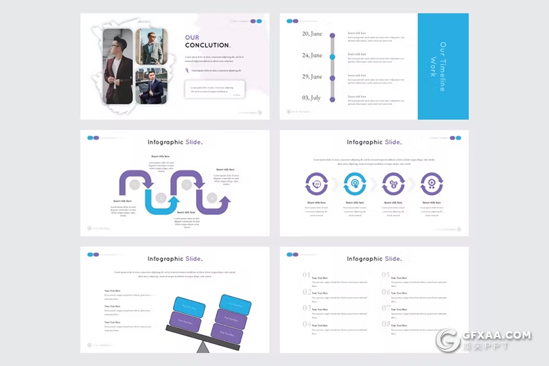 30页团队介绍商务合作商务通用国外keynote模板5种配色 - 顶尖PPT