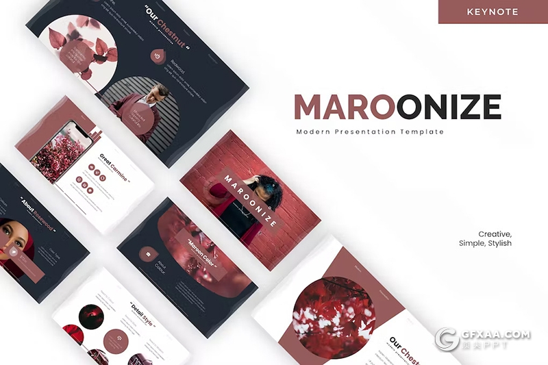 30页花卉植物宣传介绍种类分析国外keynote模板5种配色 - 顶尖PPT