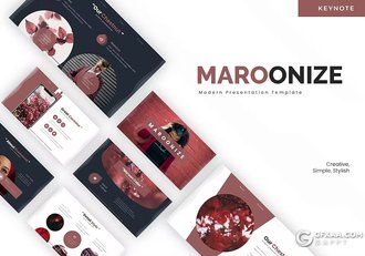 30页花卉植物宣传介绍种类分析国外keynote模板5种配色 - 顶尖PPT