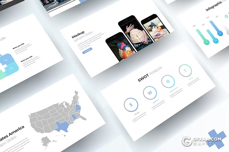 30页医疗行业研究数据分析国外PPT模板3种配色 - 顶尖PPT