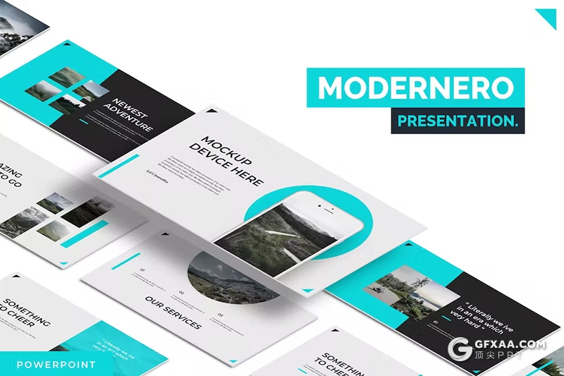 30页旅游风景地展示大自然数据分析国外PPT模板5种配色 - 顶尖PPT