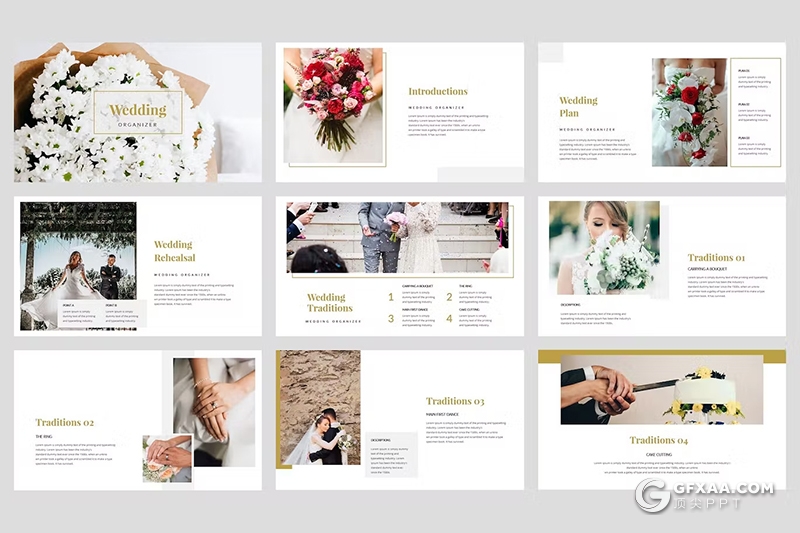 36页婚礼策划婚礼摄影美图展示国外keynote模板 - 顶尖PPT