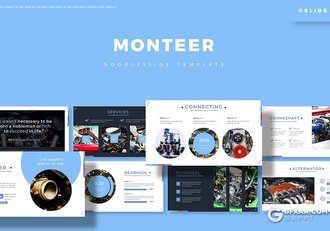 30页机器机械工程图片展示企业汇报通用国外GoogleSlides模板5种配色 - 顶尖PPT