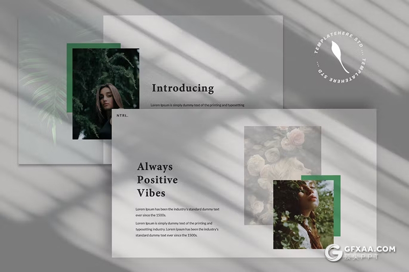 53页自然风景摄影展示模特摄影展示大自然数据分析国外PPT模板 - 顶尖PPT