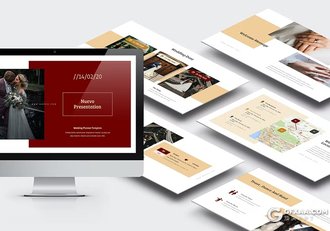 62页大气精美婚礼策划婚礼摄影美图展示国外PPT模板2种背景颜色 - 顶尖PPT