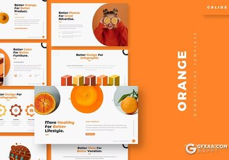 30页橙子水果介绍国外GoogleSlides模板5种配色 - 顶尖PPT