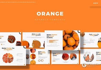 30页橙子水果介绍国外keynote模板5种配色 - 顶尖PPT