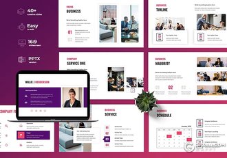 45页渐变紫色企业合作商业计划书商务通用国外GoogleSlides模板 - 顶尖PPT