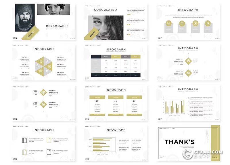 简约大气团队介绍数据分析国外keynote模板5种配色 - 顶尖PPT